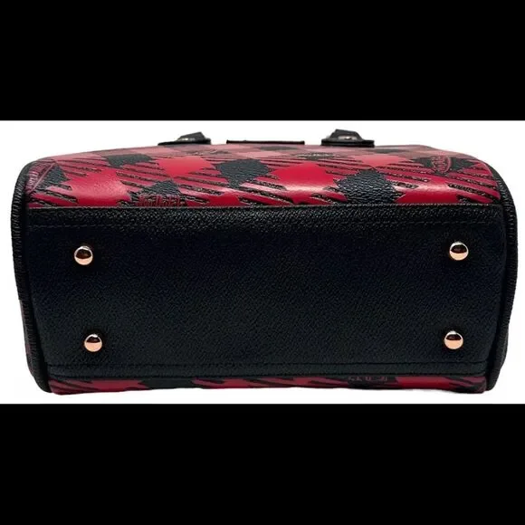 VON DUTCH Red and Black Plaid Mini Bowling Bag - Picture 7 of 11